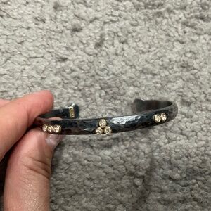 Lila Behaar silver diamond bracelet with 24k gold setting